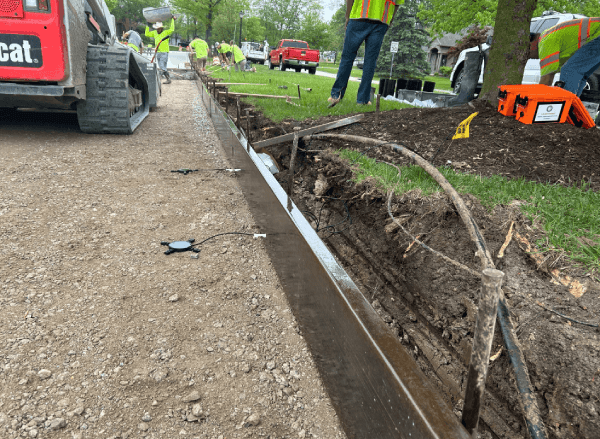 concrete sensors in city street